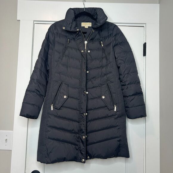 Michael Kors Jackets & Blazers - Michael Kors Down Puffer Coat Women's size Medium Winter Jacket Gunmetal NO HOOD